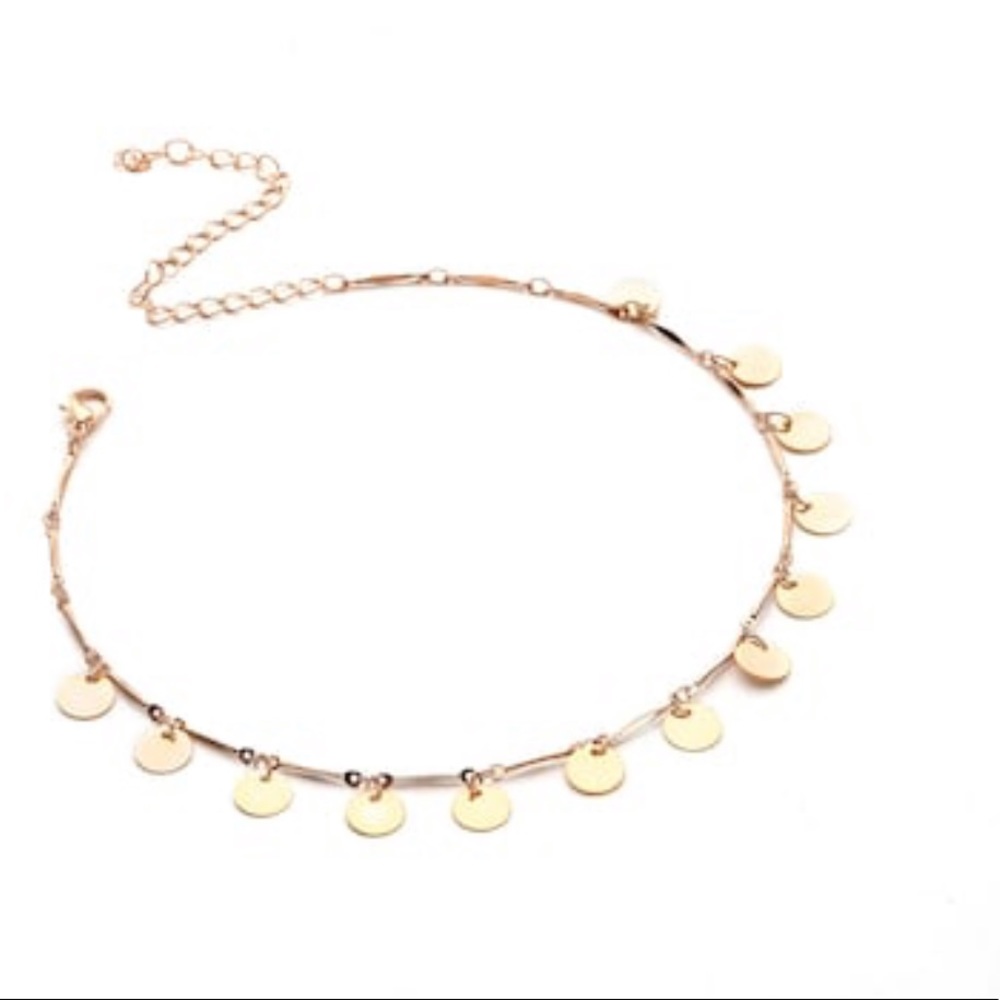Last 1! Dangling Circle Choker - Picture 2 of 4